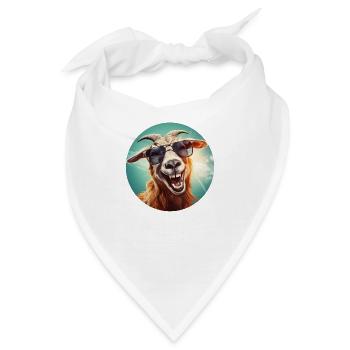 Ziege mit sehr viel Lebensfreude - Bandana - Weiß - Vorne