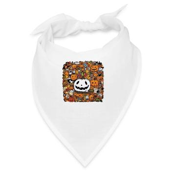 Halloween-Kürbis mit mehreren Mustern - Bandana - Weiß - Vorne