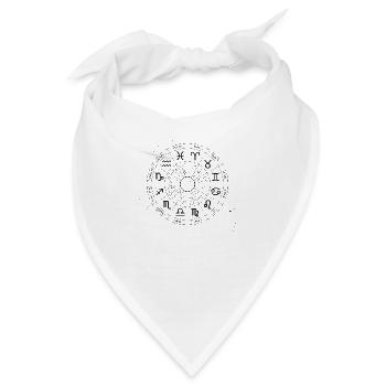 Schwarzes Tierkreiszeichen mit Sternen - Bandana - Weiß - Vorne