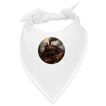 Alte Dampflok - Bandana - Weiß - Vorne