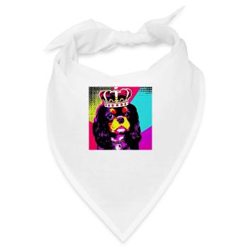 Cavalier King Charles Spaniel Pop Art - Bandana - Weiß - Vorne