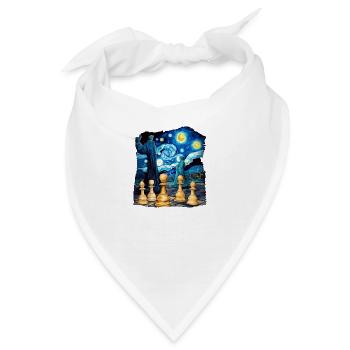 Mondschein-Schach - Bandana - Weiß - Vorne