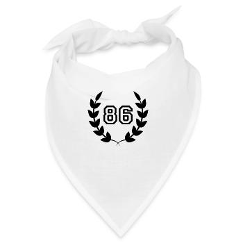 86. Geburtstags-Geschenkidee 86 Jahre - Bandana - Weiß - Vorne