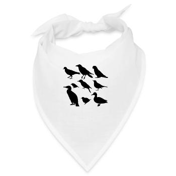 Vögel minimalistisch, Silhouetten - Bandana - Weiß - Vorne