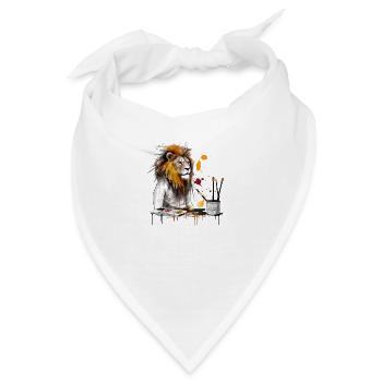 Leo der Löwenmaler - Bandana - Weiß - Vorne