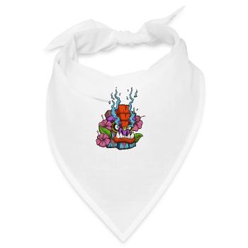 Tiki Maske - Bandana - Weiß - Vorne