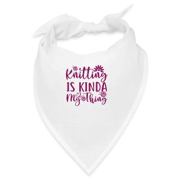 Knitting is a kinda my thing, Stricken Handarbeit - Bandana - Weiß - Vorne