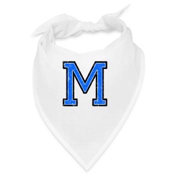 M - Buchstabe / College Style - Bandana - Weiß - Vorne