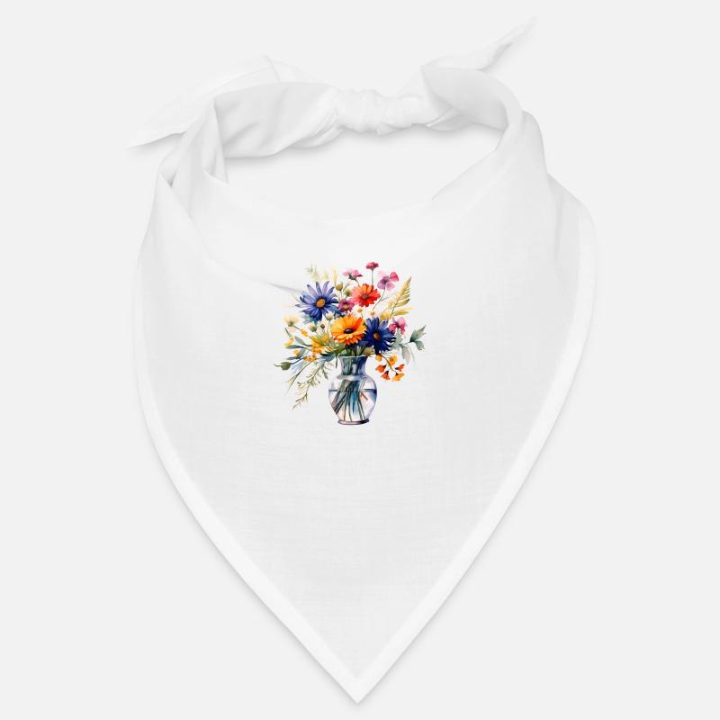 Blumen in einer Vase, bunter Blumenstrauß Bandana