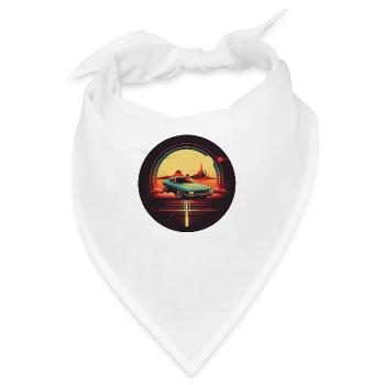 Futuristische Nostalgie - Retro Auto - Bandana - Weiß - Vorne