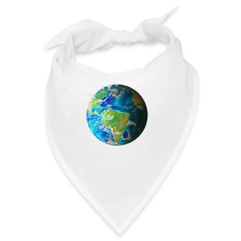 Welt in deinen Händen - Entdecke den Globus - Bandana - Weiß - Vorne