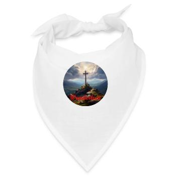 Am Gipfelkreuz: Wo Himmel und Erde sich berühren - Bandana - Weiß - Vorne