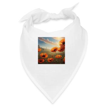 Mohnfeld in der Abendsonne - Bandana - Weiß - Vorne