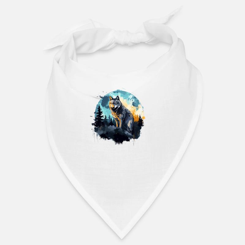 loup aquarelle Bandana