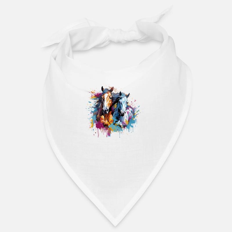 Pferde, Pferde - Bandana - Weiß
