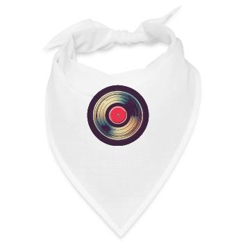 Retro Schallplatte - Bandana - Weiß - Vorne