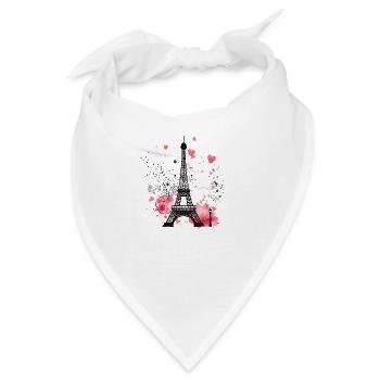 Paris, die Stadt der Liebe - Bandana - Weiß - Vorne