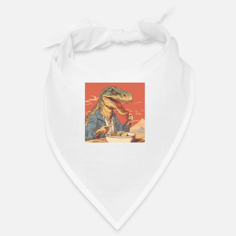 T-Rex mangeant des ramen Bandana
