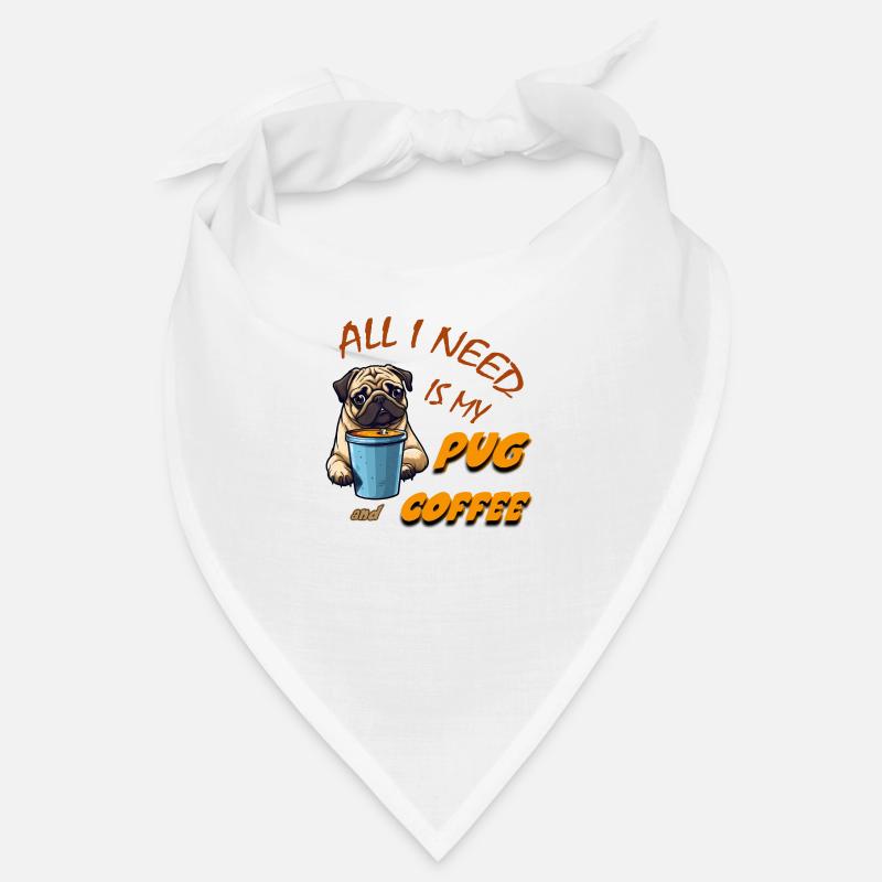Pug and coffee Bandana