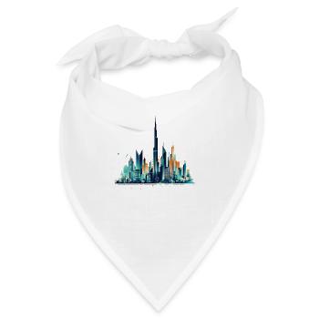 Dubais Wahrzeichen der Burj Khalifa - Bandana - Weiß - Vorne