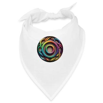 Regenbogen Farben Elemente Knoten - Bandana - Weiß - Vorne