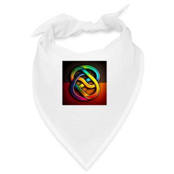 Bunte Formen im Regenbogen Farben Stil - Bandana - Weiß - Vorne