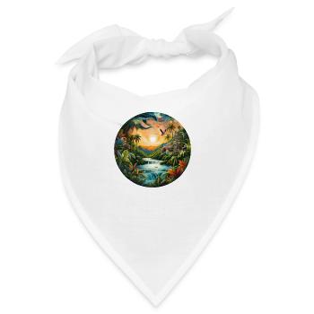 Ein Fluss in den Tropen im Sonnenuntergang - Bandana - Weiß - Vorne