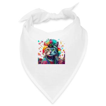 Festival Cat Geschenk - Bandana - Weiß - Vorne