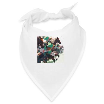 Pferderennen - Episch - Bandana - Weiß - Vorne
