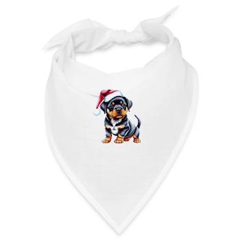 Rottweiler Hund Weihnachten Hunde Hundewelpe - Bandana - Weiß - Vorne