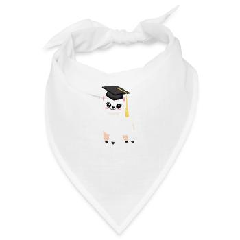 Alpaka Studium Bachelor Absolvent Schulabschluss - Bandana - Weiß - Vorne