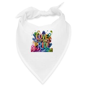 Liebe, Akzeptanz, Stolz - LGBTQ - Bandana - Weiß - Vorne