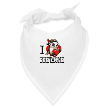 Ich liebe Bretagne Hermine Officer - Bandana - Weiß - Vorne