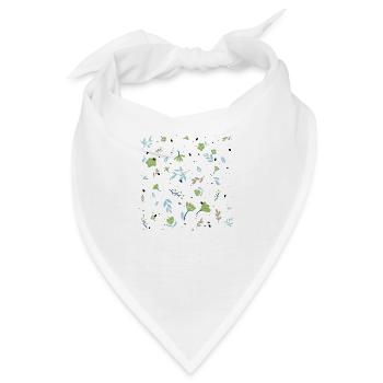 Blauer floraler transparenter Hintergrund - Bandana - Weiß - Vorne