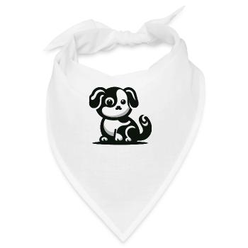 Niedlicher Hund - Bandana - Weiß - Vorne