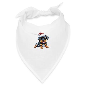 Hunde Hundewelpe Rottweiler Weihnachten Hund - Bandana - Weiß - Vorne