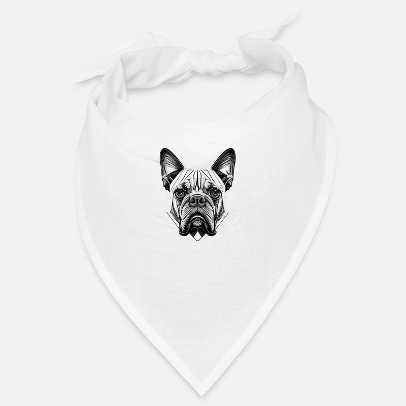 Mops - Bandana - Weiß