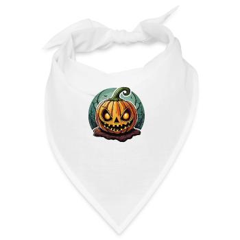 Finsterer Jack o' Lantern Kürbis - Bandana - Weiß - Vorne