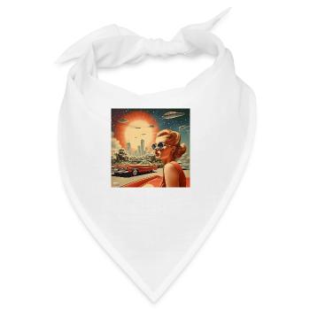 Porträt einer Frau aus den 50er Jahren - Bandana - Weiß - Vorne