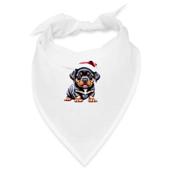 Hundewelpe Rottweiler Weihnachten Hunde Hund - Bandana - Weiß - Vorne