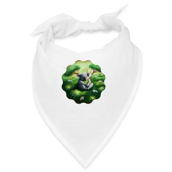 Schlafender Koala - Bandana - Weiß - Vorne