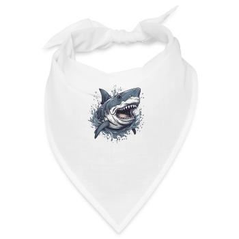 Shark Haifisch - Bandana - Weiß - Vorne