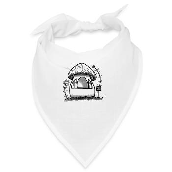 Dunkler Stil Tattoo Pilz Haus - Bandana - Weiß - Vorne
