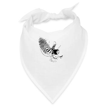 Eule - Bandana - Weiß - Vorne