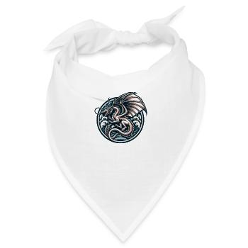 Wunderschönes Drachen-Design - Bandana - Weiß - Vorne