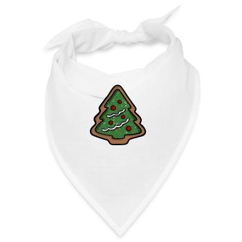 Weihnachtsbaum Plätzchen - Bandana - Weiß - Vorne