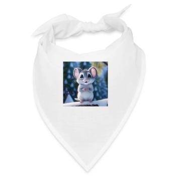 Süße Maus in der Winterzeit - Bandana - Weiß - Vorne