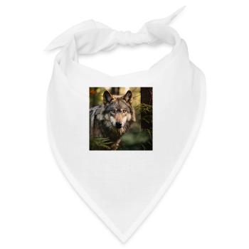 Die Kraft des Wolfes - Bandana - Weiß - Vorne