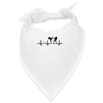 Kickboxen Herzschlag Kickboxer Kickboxen - Bandana - Weiß - Vorne