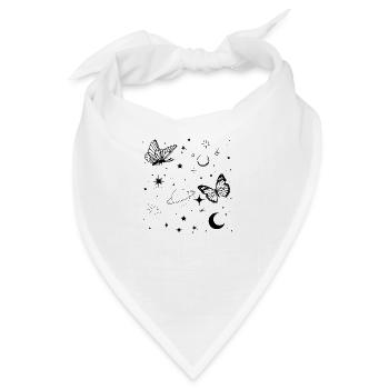 Weltraum-Schmetterling - Bandana - Weiß - Vorne